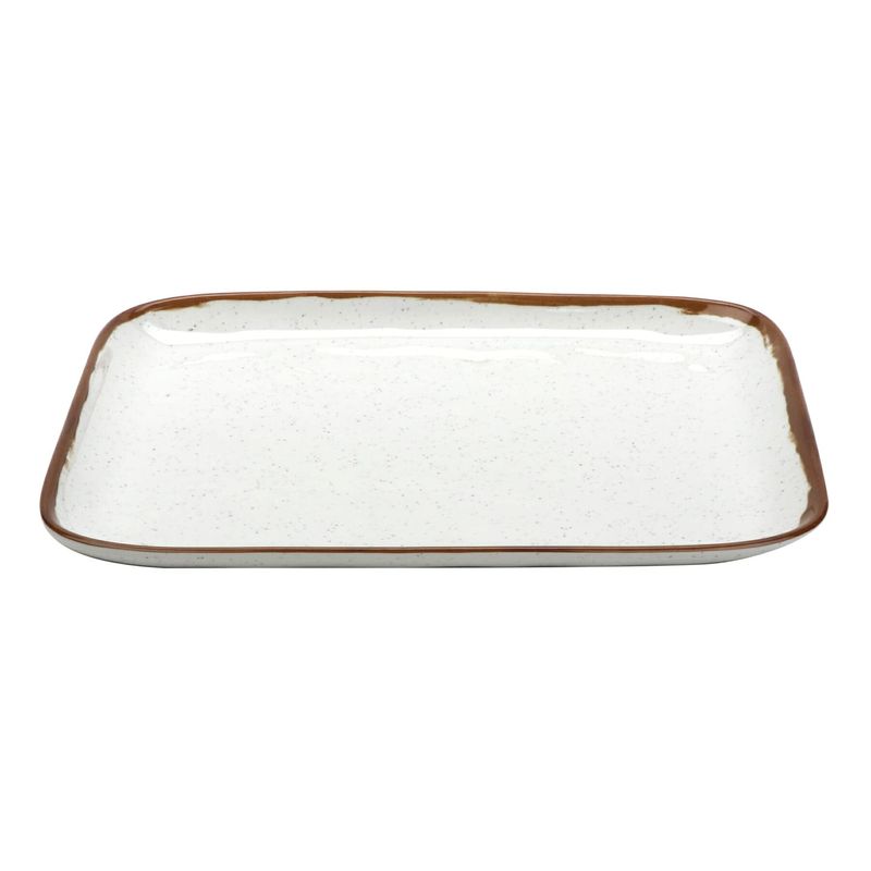 Melamine Irregular Rectangular Coupe Plate 12in x 7 1/2in - Rustic Mill (12/case)