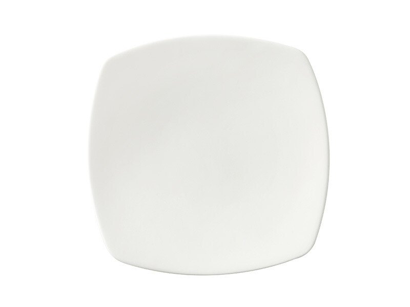 Plato Principal Cuadrado  Corona Blanco Asia 10 ⅝"