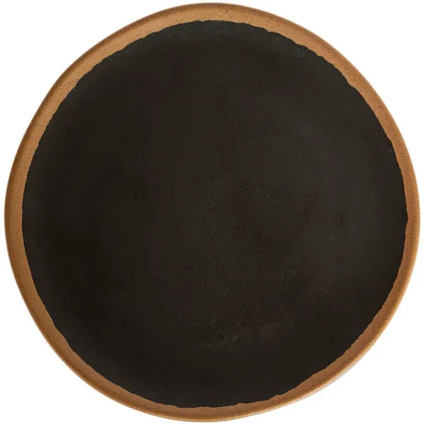Melamine Round Plate 9in Glazed Brown 