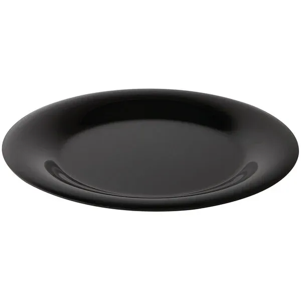 Melamine Wide Rim Plate 6 1/2in Black 