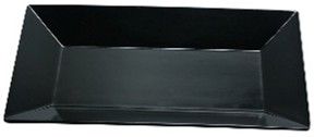 Rome 16 Rome 16" x 9 1/2" Rectangular Plate Melamine Black (12/case)