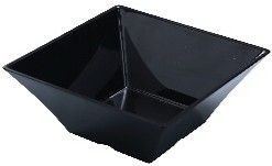 Rome 7 1/2" Square Bowl 2 qt. Melamine Black (24/case)