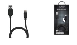 CY-1274 Black 10 Ft Lightning to USB TPE Cable