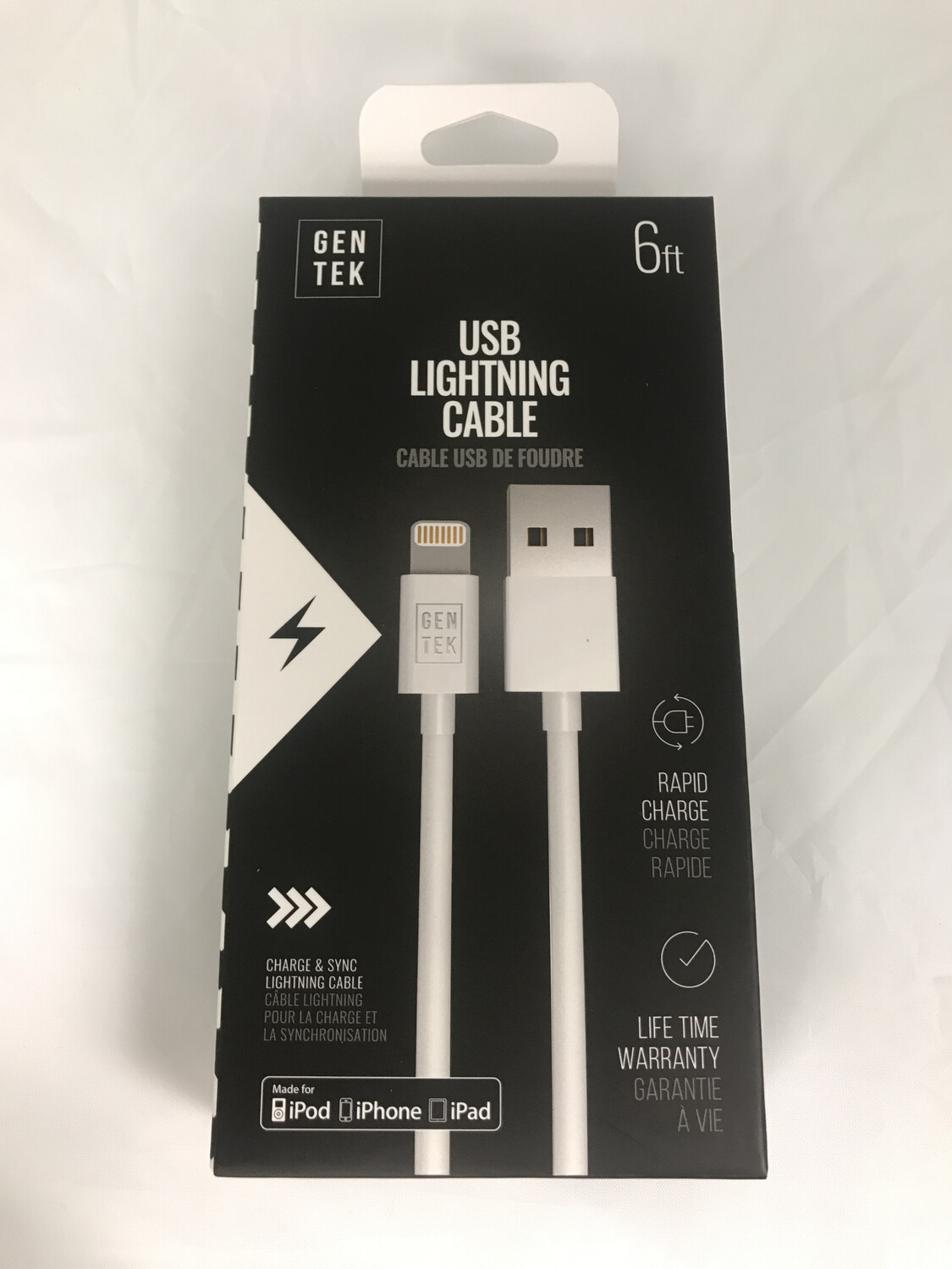 GENTEK 22012 MFI USB LIGHTNING CABLE 6FT****END USER TO CONTACT 800 NUMBER