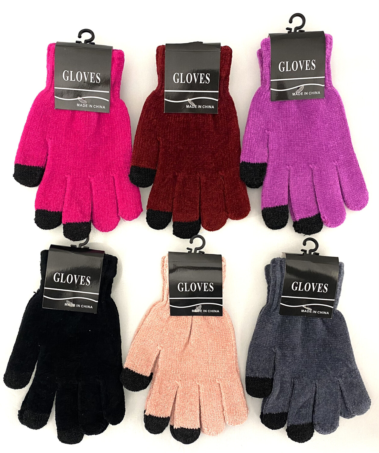 (12 CT) WG-023 SOFT WINTER KNITTED GLOVES