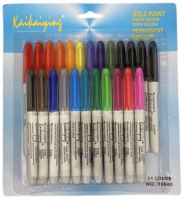 $8.99 NOVELTY MIX / YW-28 24PC BOLD POINT PERM MARKERS MC-9 - YW-28