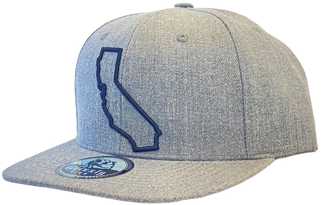 California Map Outline-Center Snapback Hat