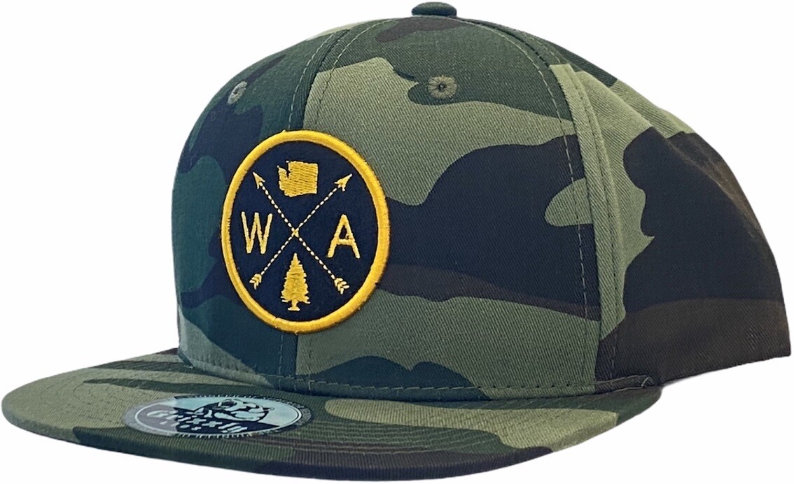 WA ARROW WASHINGTON SNAPBACK HAT, COLOR: CAM