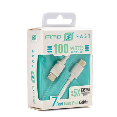 47181 FIFO Colors 100W Type C to Type C 7FT Cable