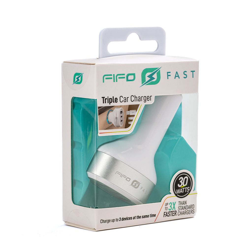 47170 FIFO Fast Car Charger With 2 C Ports 1 USB