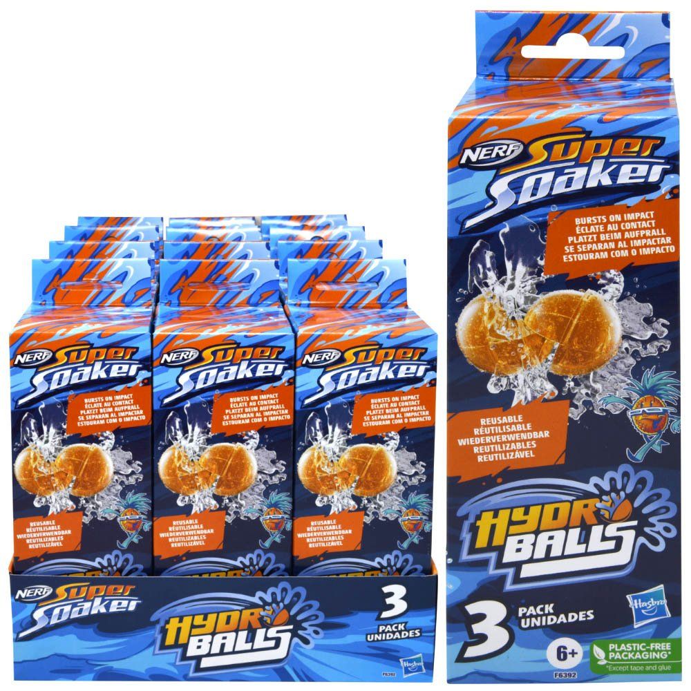 $7.99 NOVELTY MIX / Nerf Super Soaker Hydro Balls 3- Pack, Reusable Water Balloons