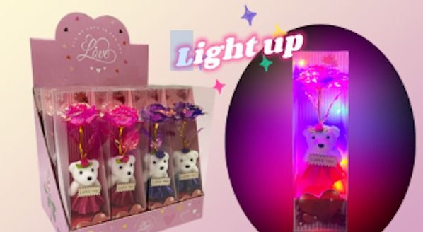 $5.99 NOVELTY MIX / LIGHT UP ROSE IN BEAR
