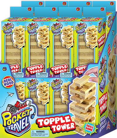 POCKET TRAVEL TOPPLE TOWER PDQ (24)/N799-3276