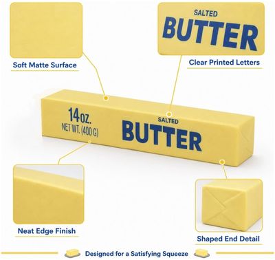 Butter Squishy 14oz Jumbo Squishy Stick of Butter - Realistic Slow Rising Food Fidget for Stress Relief &amp; Anxiety Relaxation 2026
