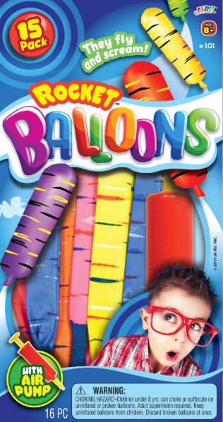 $5.99 NOVELTY MIX / ROCKET BALLOONS 15 PACK/ N599-101