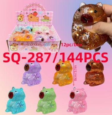 Capybara Fidget, Anxiety Relief Items for Sensory Needs, Slow Rising Capybara Fidgets for Stress Relief and Hand Exercise, Pink and Blue Glitter Sensory fidgets Capybara Fidget, Anxiety Relief Items for Sensory Needs, Slow Rising Capybara Fidgets for Stress Relief and Hand Exercise, Pink and Blue Glitter Sensory fidgets