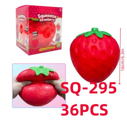 Strawberry Squishy Toy, Realistic Strawberry Squeeze Ball, Slow Rising Squishy, Sensory Fidget Toy for Adults &amp; Kids, Party Favor, Birthday Gifts for Boys &amp; Girls