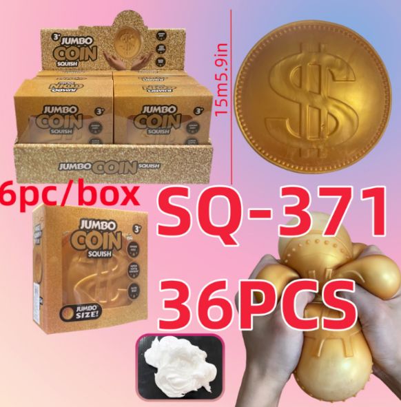 Jumbo Coin Squishy, Slow Rising Coin Squishies | Realistic Coin Squeeze Toys, Soft Stress Relief Fidget Toys, Fun Desk Decor &amp; Party Favors