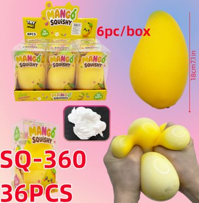 Jumbo Gold Mango Squishy, Slow Rising Fruit Squishies | Realistic Mango Squeeze Toys, Soft Stress Relief Fidget Toys, Fun Desk Decor &amp; Party Favors