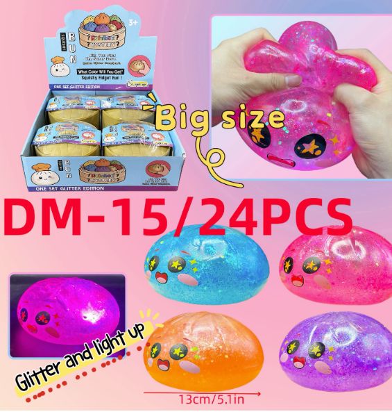 Giant Light-Up Dumpling Squishy for Desk | Glow-in-the-Dark, Slow-Rising, Anxiety Relief, Vent Gadget, Surprise Gift