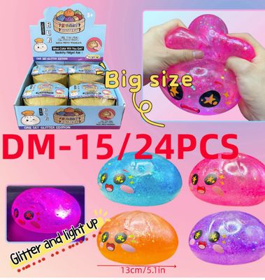Giant Light-Up Dumpling Squishy for Desk | Glow-in-the-Dark, Slow-Rising, Anxiety Relief, Vent Gadget, Surprise Gift