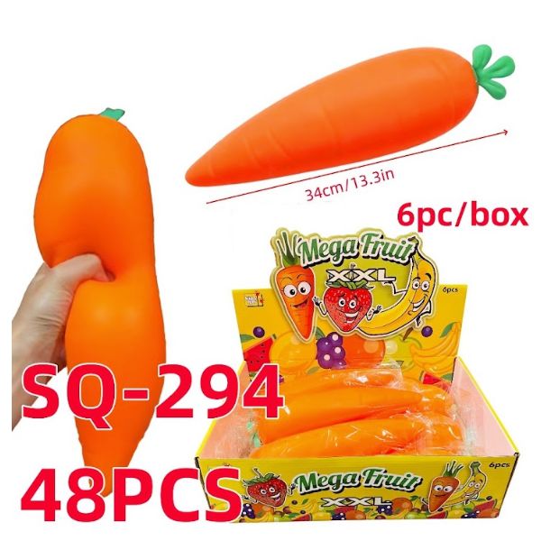 13in Giant Carrot Squishy, Jumbo Squishy Slow Rising Stress Ball