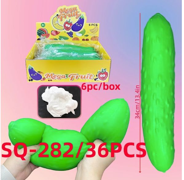 13.4 Inch Giant Cucumber Squishy Toy Realistic Vegetable Slow Rising Squeeze Stress Relief Toy Soft