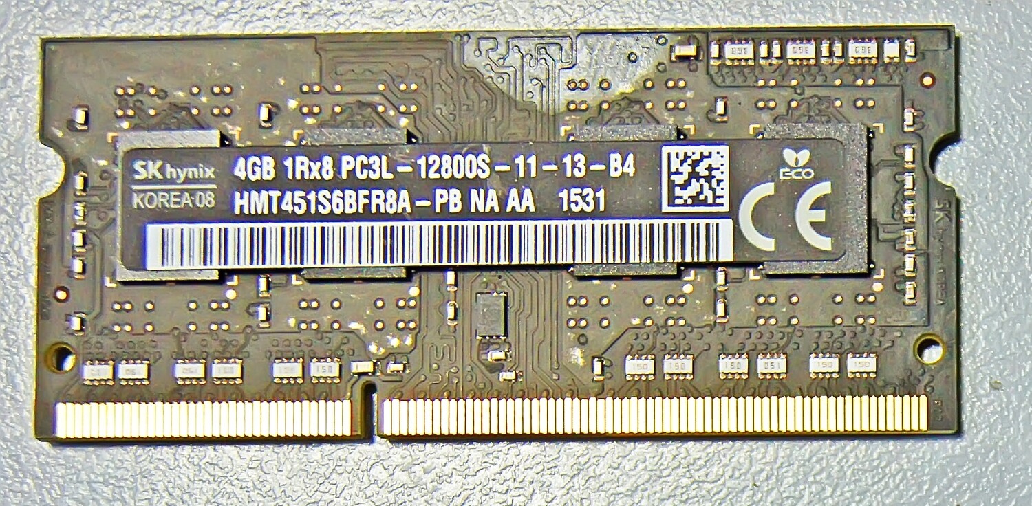 4GB 1RX8 PC3L-12800S-11-13-B4 HMT451S6BFR8A-PB NA AA 1531