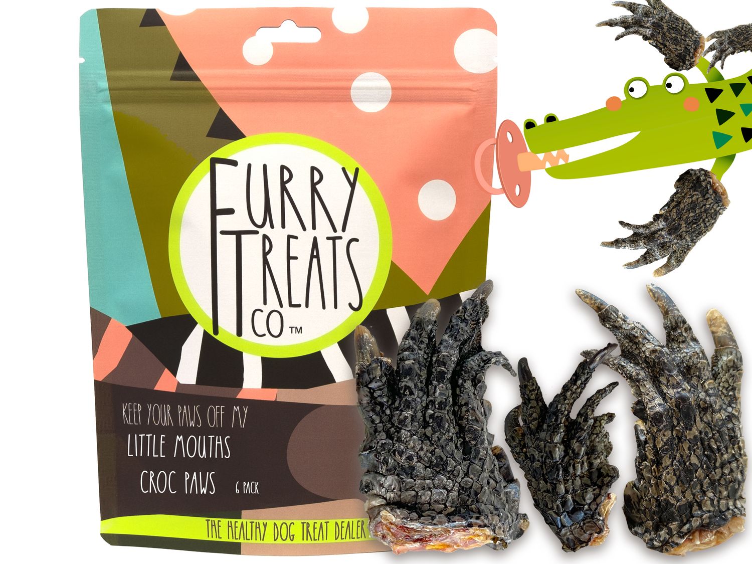 LITTLE MOUTHS CROC PAWS - 6 PACK