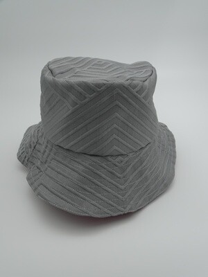 Reversible Bucket Hat - Grey Red Pattern