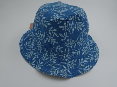 Reversible Bucket Hat - Blue Leaf Grey