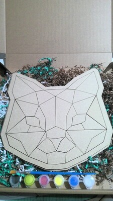 Geometric Cat paint your own puzzle