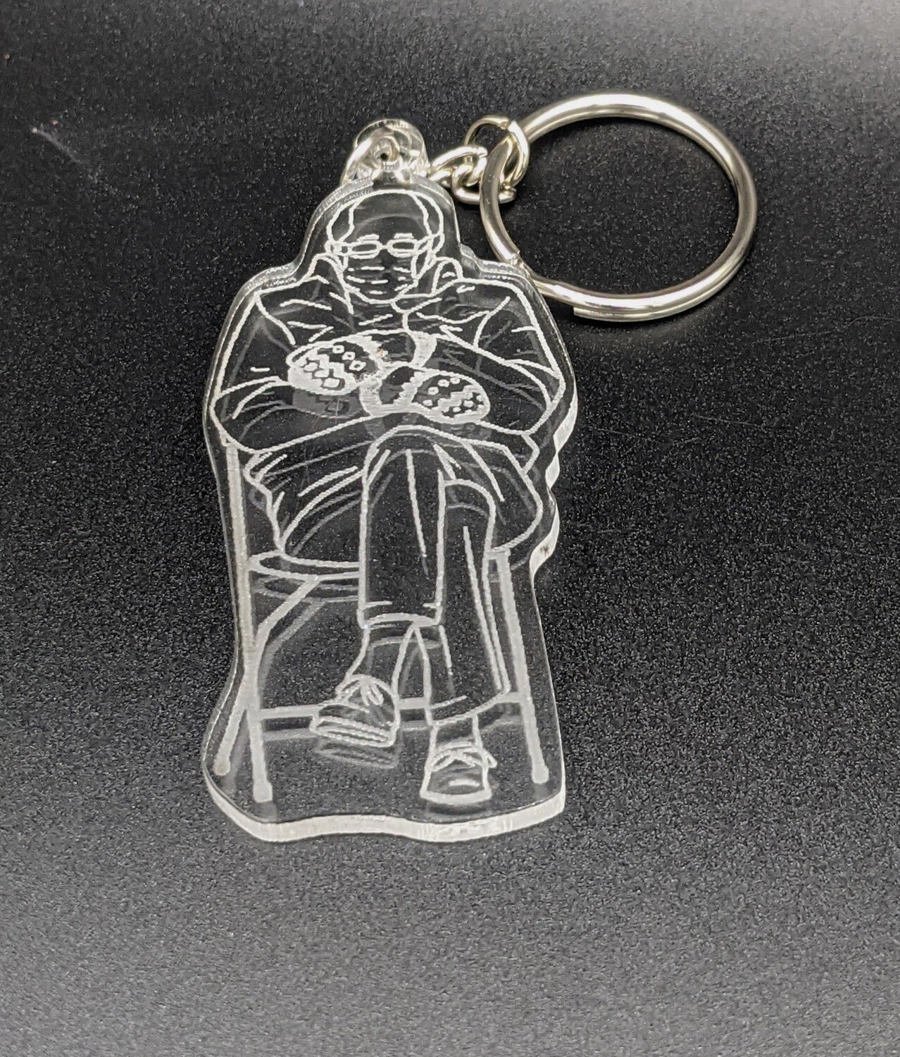 Clear acrylic Bernie keychain