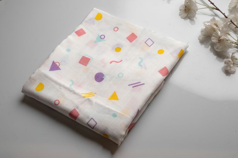 100% Cotton Muslin Fabric 3mtr (Geometry)