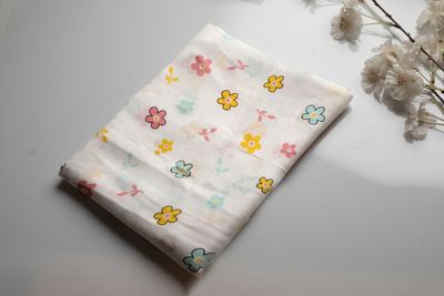 100% Cotton Muslin Fabric 3mtr (Flower)