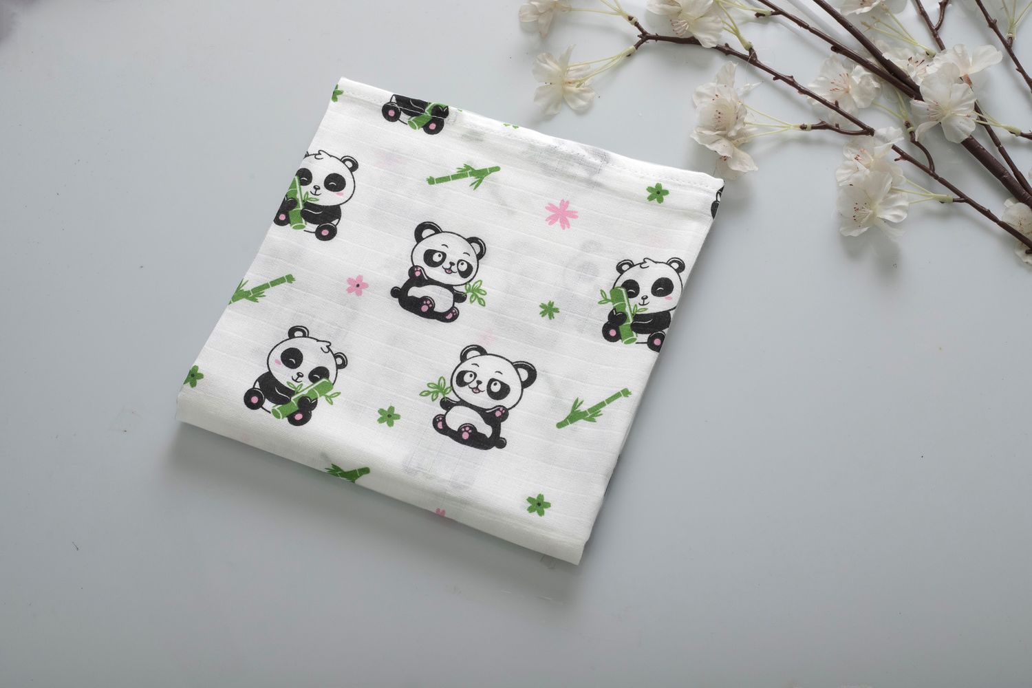 100% Cotton Muslin Fabric 3mtr (Panda)
