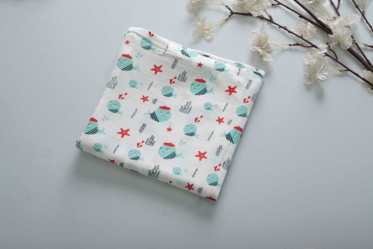 100% Cotton Muslin Fabric 3mtr (Fish)