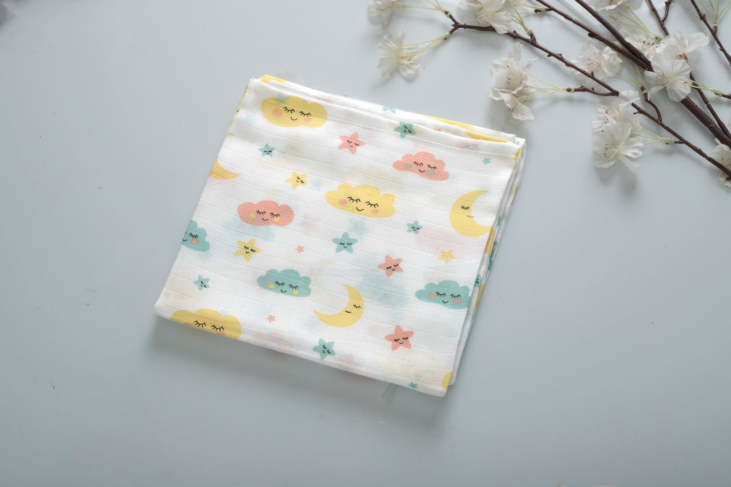 100% Cotton Muslin Fabric 3mtr (Cloud)