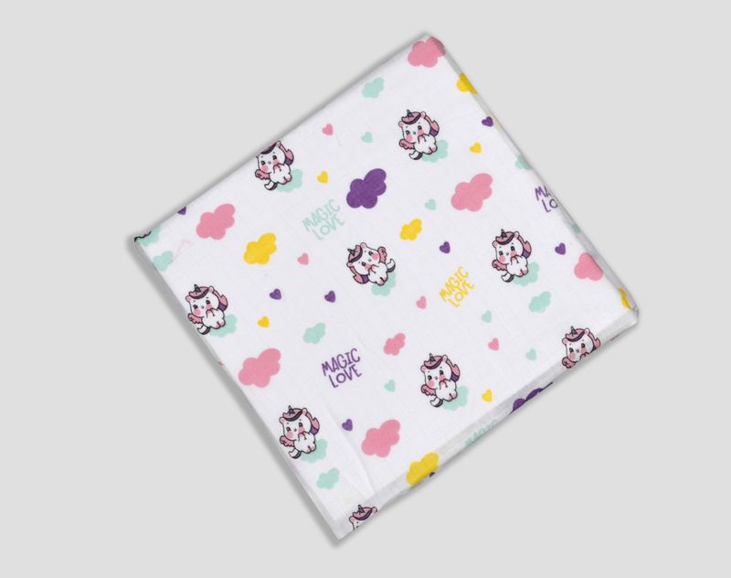 100% Cotton Muslin Fabric 3mtr (Baby Unicorn)
