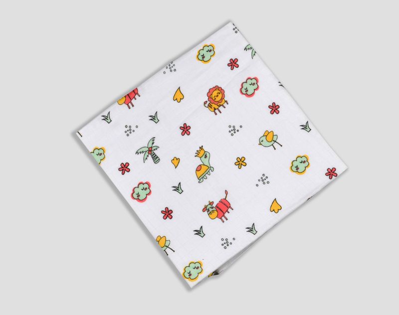 100% Cotton Muslin Fabric 3mtr (Coconut Tree)