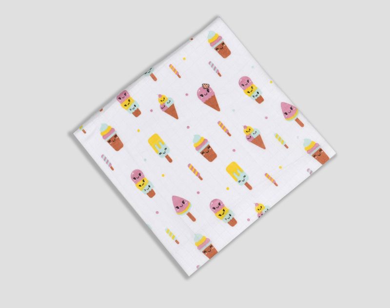 100% Cotton Muslin Fabric 3mtr (Ice Cream)