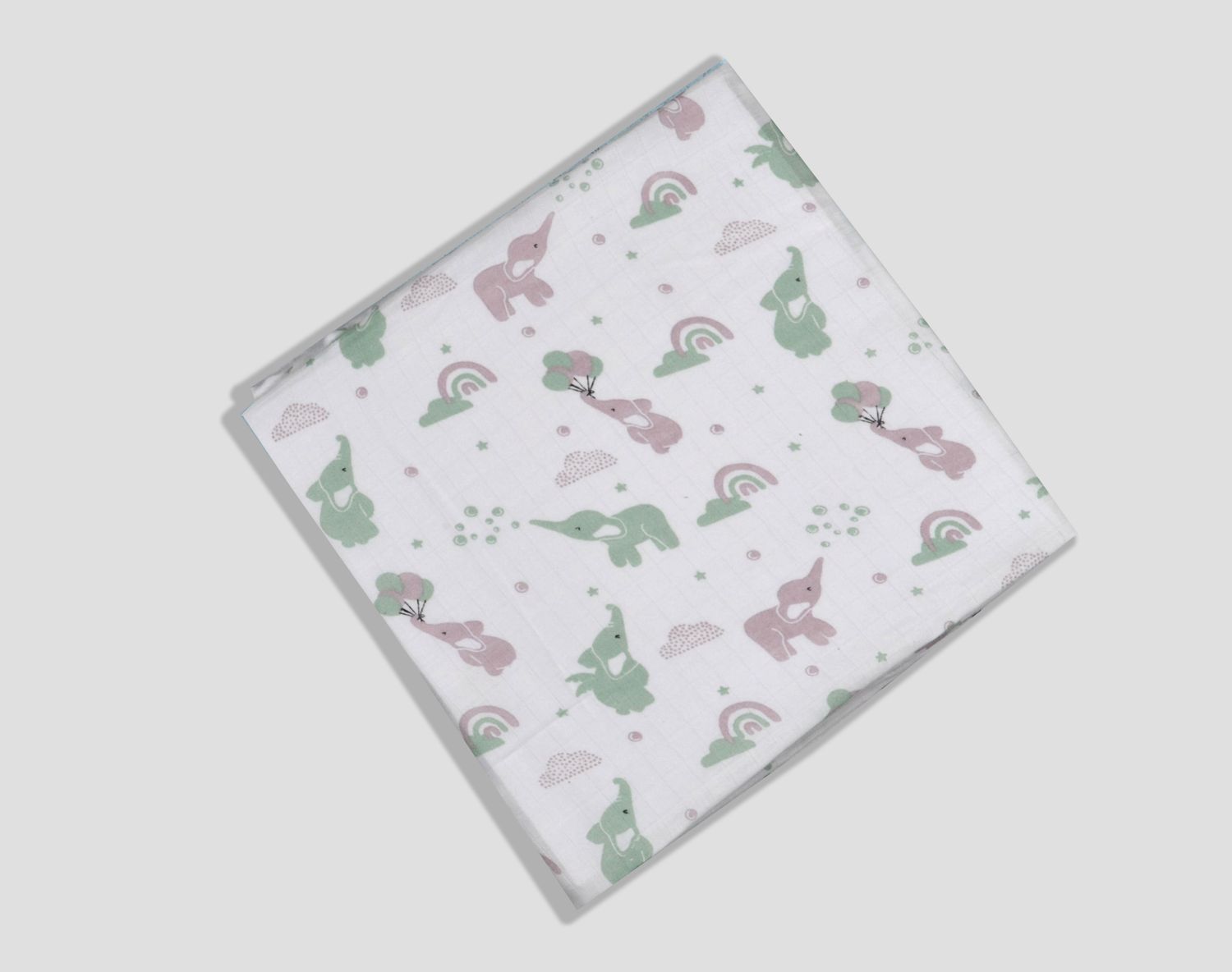 100% Cotton Muslin Fabric 3mtr (Balloon Elephant)