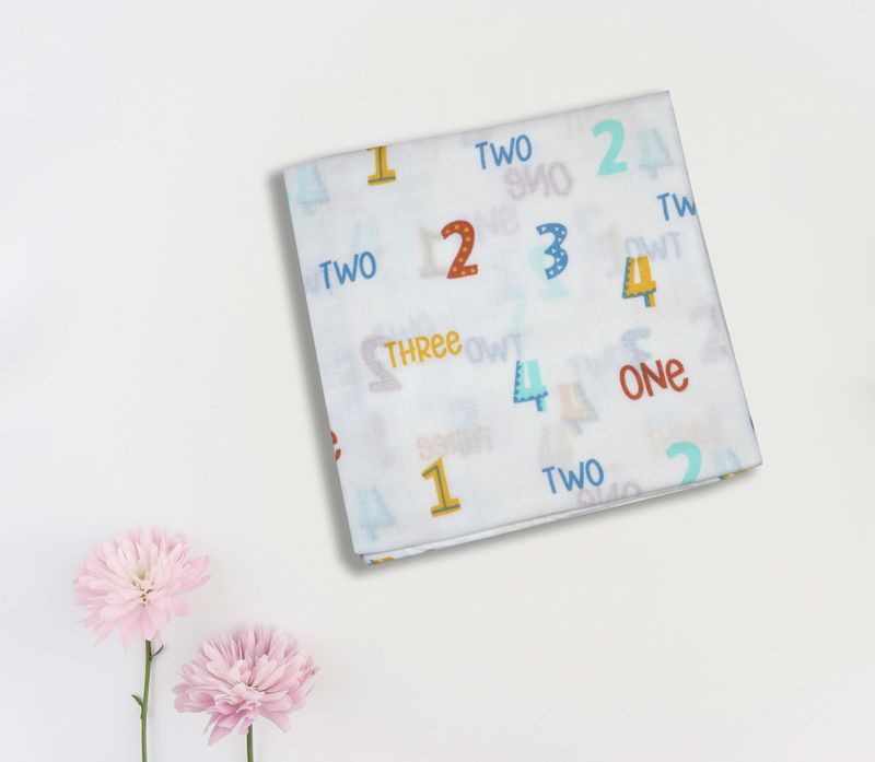 100% Cotton Muslin Fabric 3mtr (Numbers)