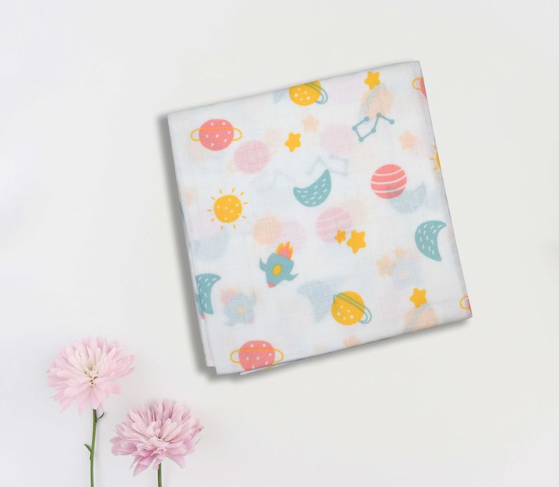 100% Cotton Muslin Fabric 3mtr (Planet)