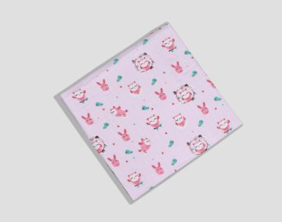 100% Cotton Muslin Fabric 3mtr (Pink Owl )