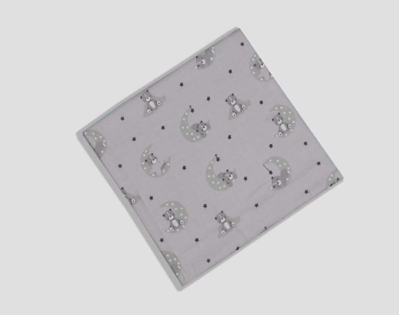 100% Cotton Muslin Fabric 3mtr (Bear Grey)
