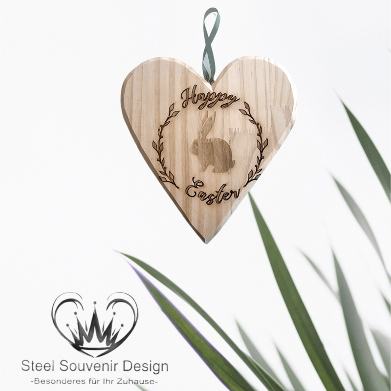 Oster-Herz aus Holz
