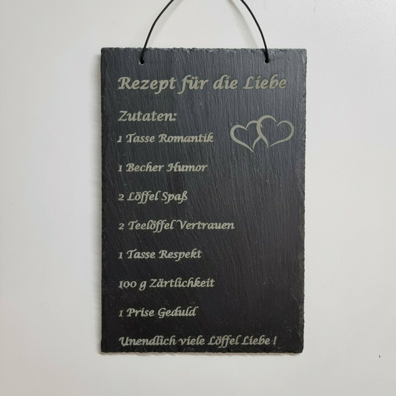 Spruchtafel: "Rezept Liebe"