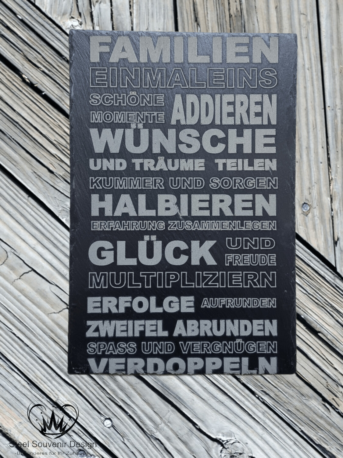 Spruchtafel "FAMILIEN EINMALEINS" L