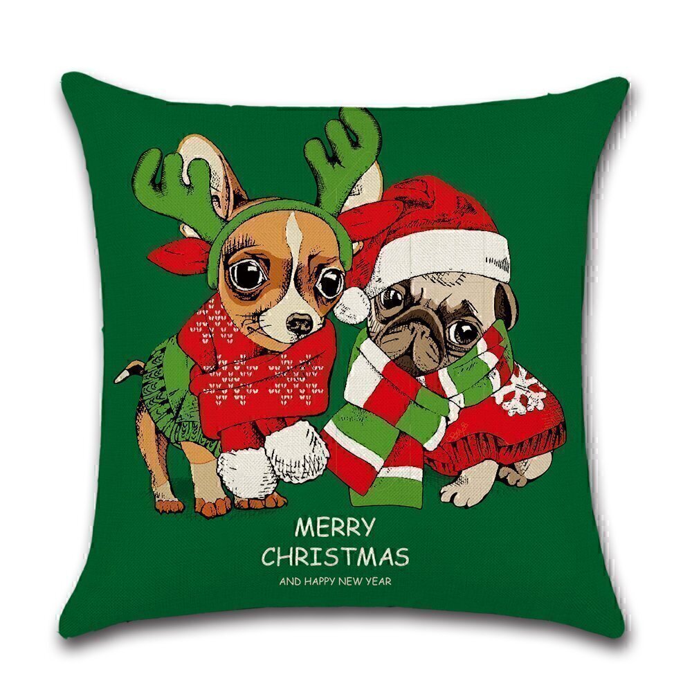 Kussenhoes Kerst - Kleine Hondjes